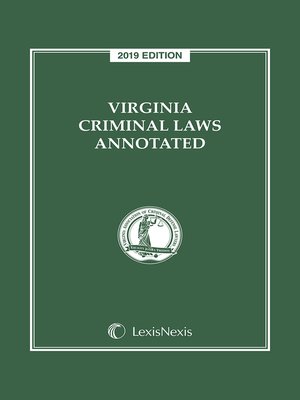 cover image of Virginia Criminal Laws Annotated